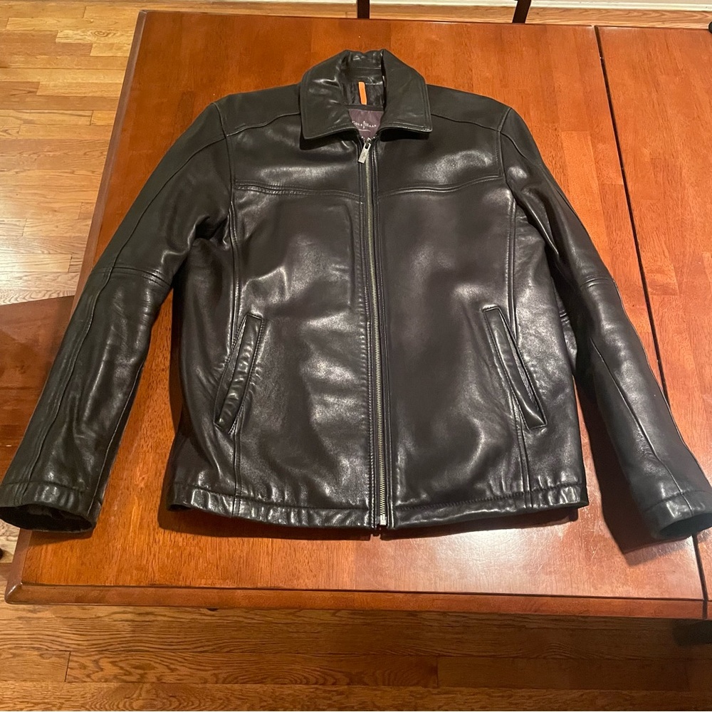 COLE HAAN Men’s Super Soft Lambskin Leather Jacket Size S Small